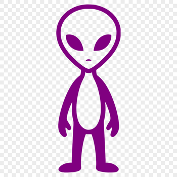 Illustrative alien silhouette for sci-fi designs, available as a free download for commercial and personal use.
