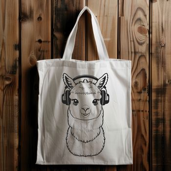 A digital illustration of a relaxed alpaca wearing headphones, suitable for vector graphics and design projects.