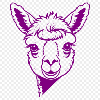Alpaca animal vector design illustration in SVG format