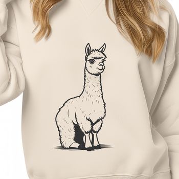 A high-quality digital illustration of a South American camelid animal, suitable for vector art projects.
