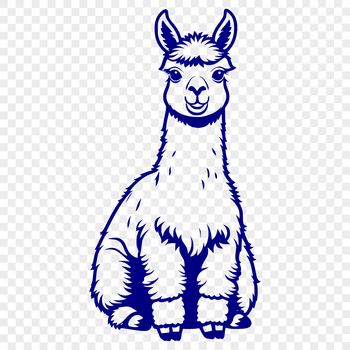 Vector illustration of a Peruvian alpaca, suitable for digital cutouts or designs.