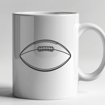 An illustration of a standard American football with laces and panels, designed as vector art.