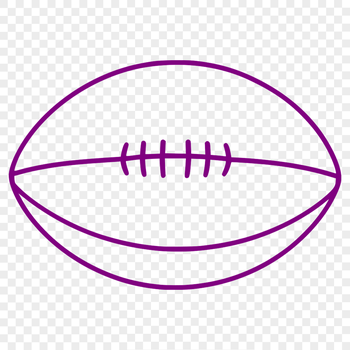 A high-resolution digital illustration of a traditional American football.