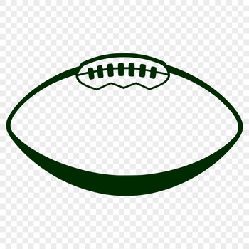Illustration of an American football with white laces on a brown leather surface.