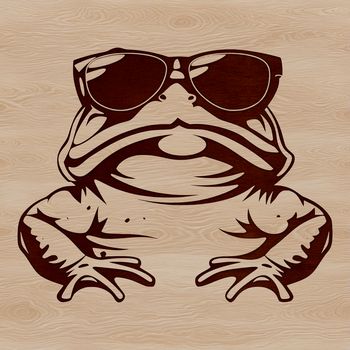 A stylized illustration of a toad wearing sunglasses, suitable for vector art projects.