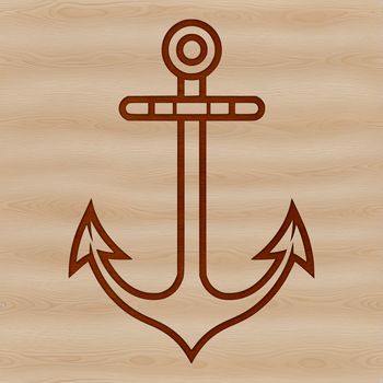Anchor nautical symbol in a simple line drawing style.
