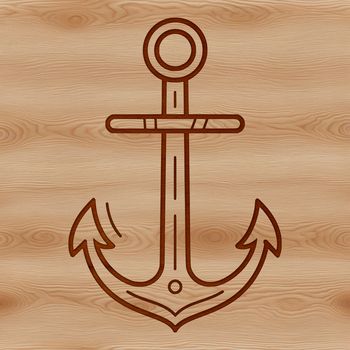 A simple line drawing of a nautical anchor, suitable for vector graphics.