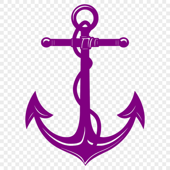A detailed illustration of a traditional nautical anchor, designed as vector art for various applications.