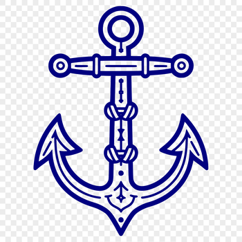 Anchor symbol with nautical ropes in a vector design.