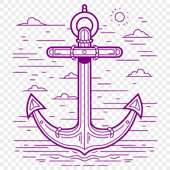 A nautical anchor emblem in vector design format.