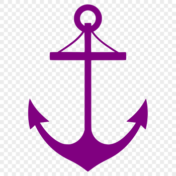 Anchor silhouette in nautical theme, ideal for vector design projects.