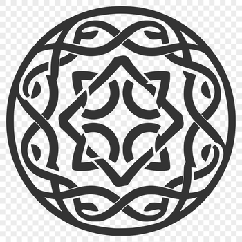 A traditional Celtic design featuring intricate ornate patterns and shapes.