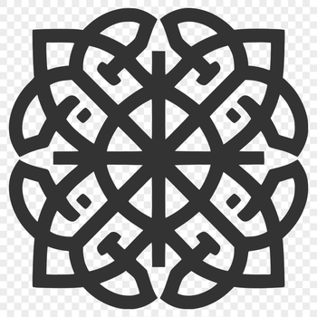 Celtic ornate pattern illustration with intricate shape design.