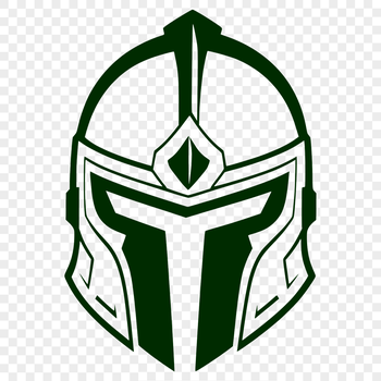 A detailed illustration of a Spartan warrior, showcasing his iconic helmet and armor.