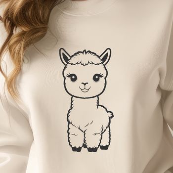 A high-quality digital illustration of a South American camelid animal with soft fur.
