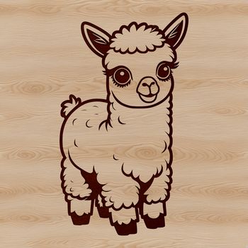 High-resolution digital image of a gentle-looking Andean camelid.
