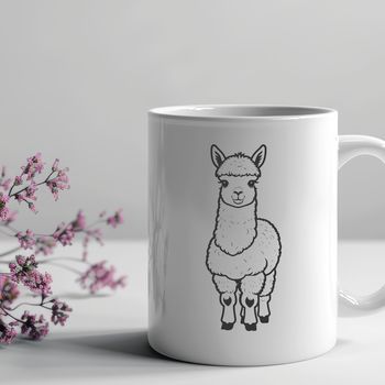SVG vector illustration of a South American camelid, an alpaca.