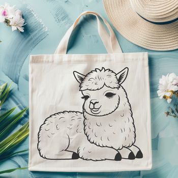 Illustrative depiction of a South American camelid animal, suitable for vector art designs.