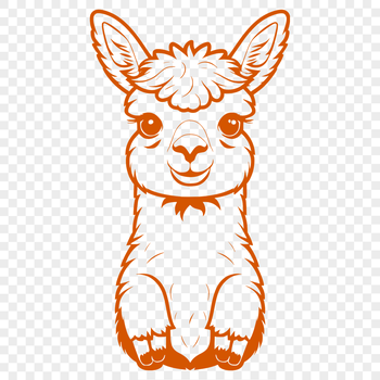 A high-quality SVG graphic of a single alpaca in a neutral background.