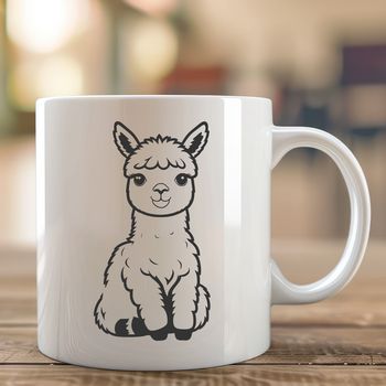 SVG illustration of a South American camelid animal with long neck and ears.