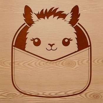 An illustration of a friendly South American camelid with soft fur, often kept as a domesticated animal.