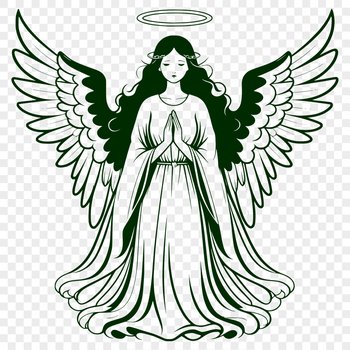 A detailed illustration of a celestial being with wings, created as a vector graphic.
