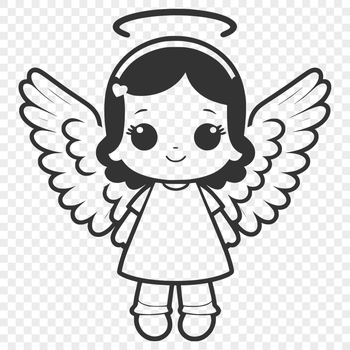 A digital illustration of a traditional angel, created as vector art for commercial or personal projects.