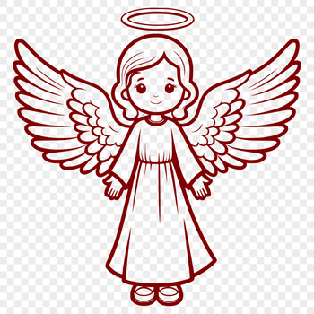 A digital illustration of a celestial being with wings, suitable for vector graphic design.