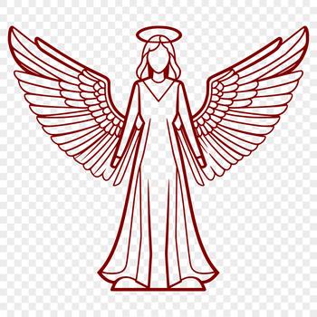 A detailed vector illustration of a winged angel with outstretched arms, designed for versatile digital use.