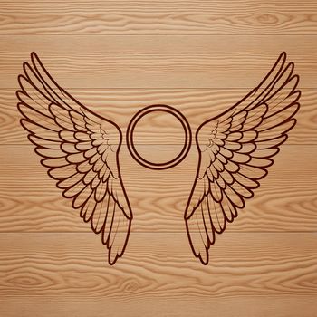A pair of delicate angel wings in a symmetrical design, suitable for vector art and cutting machine projects.