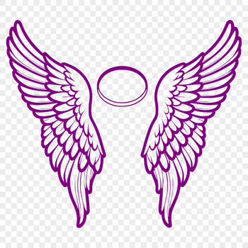 A pair of angel wings with a subtle halo effect, created as a vector graphic.