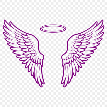 SVG illustration of angel wings with a subtle halo design, ideal for digital crafts and designs.