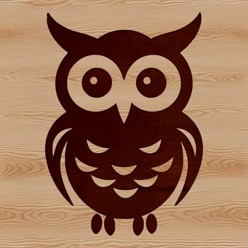 A cartoon owl with big round eyes and soft feathers, designed as a digital vector graphic.