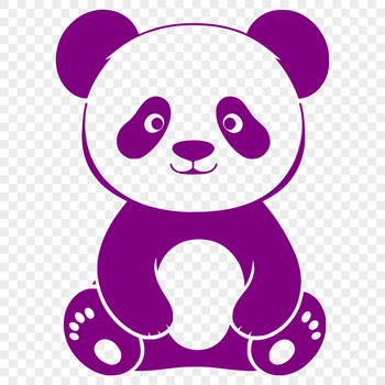 A cute black-and-white mammal native to China, illustrated in a simple vector style.