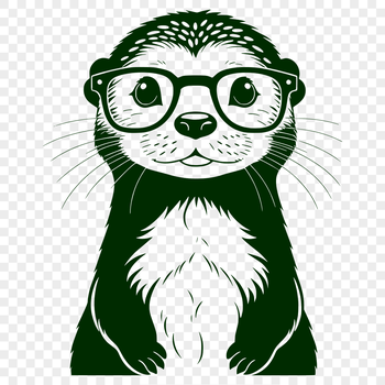 A realistic illustration of a river otter, suitable for use in digital designs.