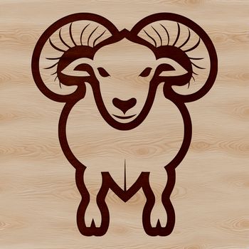 A detailed illustration of a ram in vector format, suitable for cutting machines and digital design.