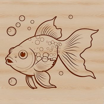A digital illustration of a goldfish, suitable for various design purposes.