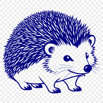 A simple illustration of a small animal with quills, suitable for vector design and cutting machine projects.