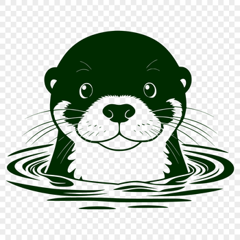 A stylized illustration of a playful otter in a vector format.