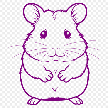 A digital illustration of a small, furry hamster in a fun and colorful style.