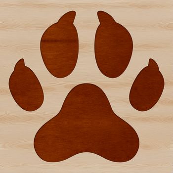 A single animal paw print made up of lines and curves, suitable for digital use.