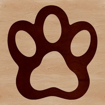 A stylized illustration of an animal paw print, designed as vector art.