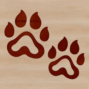 Animal paw print illustration in vector format for digital design and crafting.