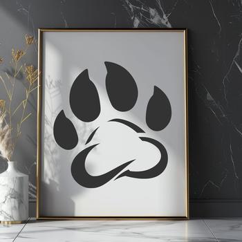 Vector illustration of multiple animal paw impressions on a single surface.