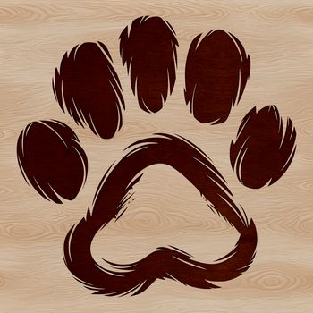 SVG illustration of a single animal paw print for digital use.