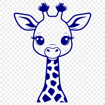 A high-resolution illustration of a giraffe in a natural habitat, suitable for graphic design projects.