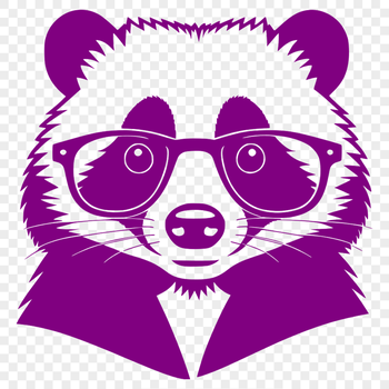 A cartoon badger wearing glasses set against a simple background.