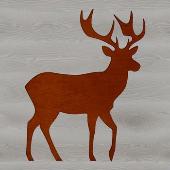 A simple vector illustration of a deer in silhouette form, ideal for commercial or personal use as clip art.