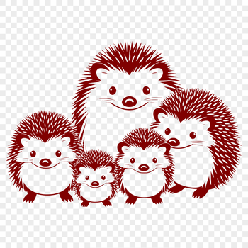 A detailed illustration of a hedgehog from various angles.