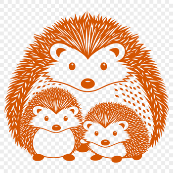 A simple illustration of a hedgehog with prickly spikes, suitable for vector art projects.